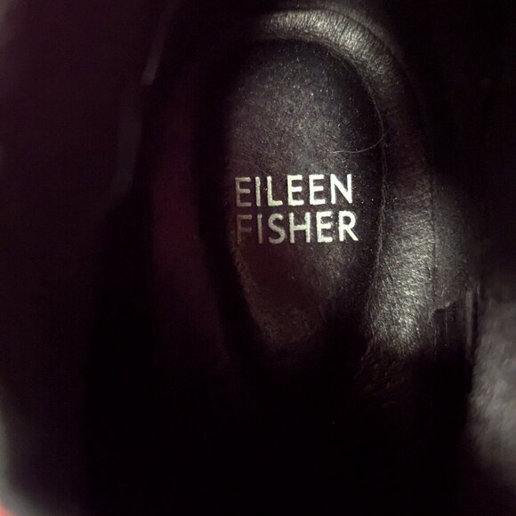 Eileen Fisher Chelsea Wedge Washed Leather Platform Lug Boot Chunky 7.5 - Picture 10 of 11